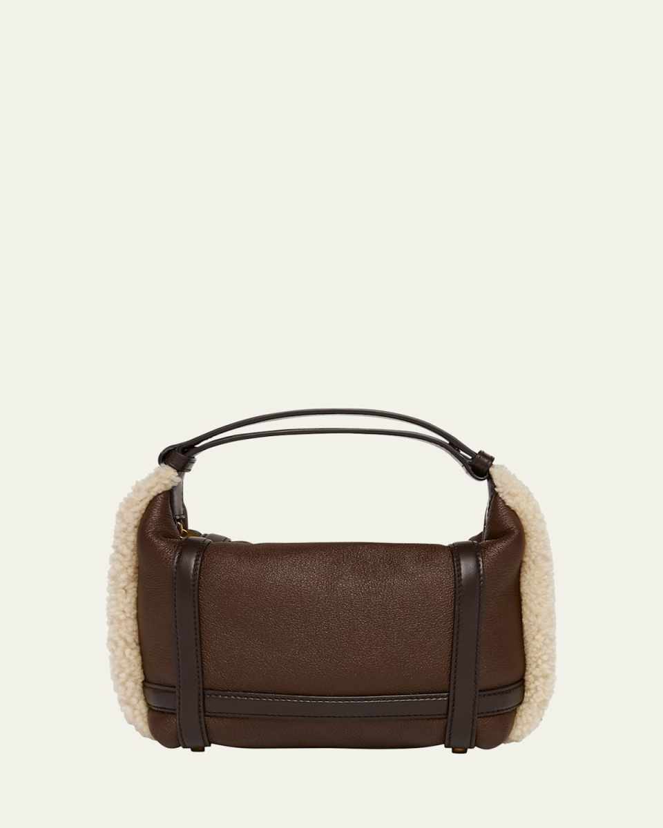 Wallace Mini Lamb Fur Top-Handle Bag